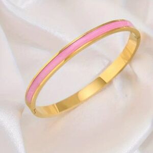 pink & gold stainless steel  bangle